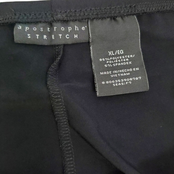 BLACK A-Line Apostrophe Stretch Skirt Size XL - Picture 4 of 7